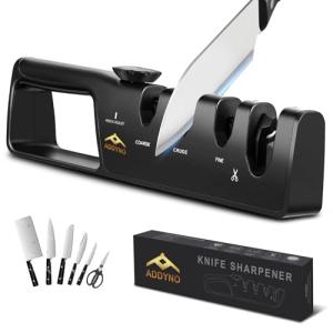 ADDYNO 4-in-1 Knife Sharpener with Scissors Slot