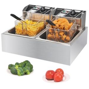 Heavy-Duty Electric Deep Fryer with Baskets