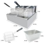 Heavy-Duty Electric Deep Fryer with Baskets