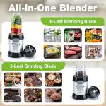 1200W Personal Smoothie Blender with Travel Cups