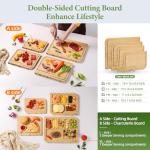 Bamboo Cutting Board Set with Stand and Groove