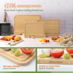 Bamboo Cutting Board Set with Stand and Groove