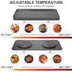 AEWHALE Double Burner Electric Hot Plate with Griddle