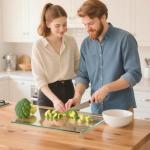 Hacaroa 4 Pack Non-Slip Tempered Glass Cutting Boards