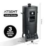 Vertical Propane Smoker with 3 Removable Shelves