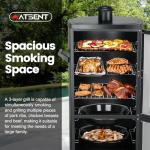 Vertical Propane Smoker with 3 Removable Shelves