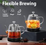 Topwit BPA-Free Glass Electric Kettle with Infuser