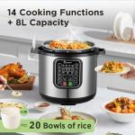 CAZACHEF 8qt Multi-Functional Pressure Cooker
