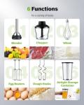 6-in-1 1000W Immersion Blender with Attachments