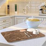 Brown Marble Dish Drainer Mat 16 x 18