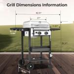 R.W.FLAME 2-Burner Propane Gas Grill for BBQ
