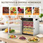 HOPERAN Food Dehydrator with 12 Stainless Steel Trays