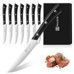 PAUDIN 8-Piece Steak Knife Set with Serrated Blades