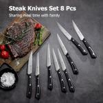 PAUDIN 8-Piece Steak Knife Set with Serrated Blades