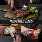 PAUDIN 8-Piece Steak Knife Set with Serrated Blades