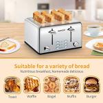 Geek Chef 4-Slice Stainless Steel Toaster with Extra Wide Slots