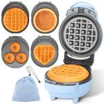 4-in-1 Mini Waffle Maker with Removable Plates