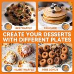 4-in-1 Mini Waffle Maker with Removable Plates