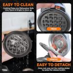 4-in-1 Mini Waffle Maker with Removable Plates