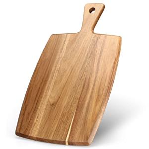 Acacia Wood Cutting Board with Handle, 17" x 10