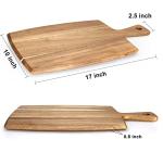 Acacia Wood Cutting Board with Handle, 17" x 10