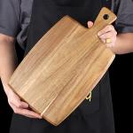 Acacia Wood Cutting Board with Handle, 17" x 10