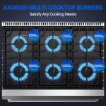 AAOBOSI 36” Gas Range Oven with 6 Burners