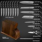 Piklohas 17-Piece Damascus Chef Knife Set