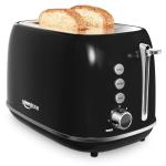 Black Retro Stainless Steel 2-Slice Toaster