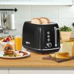 Black Retro Stainless Steel 2-Slice Toaster