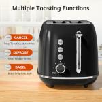 Black Retro Stainless Steel 2-Slice Toaster
