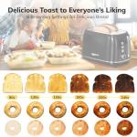 Black Retro Stainless Steel 2-Slice Toaster