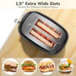 Black Retro Stainless Steel 2-Slice Toaster