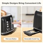 Black Retro Stainless Steel 2-Slice Toaster