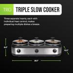 TRU Triple Buffet Server with 3 Crock Inserts