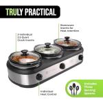 TRU Triple Buffet Server with 3 Crock Inserts