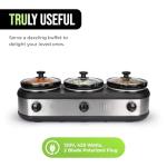 TRU Triple Buffet Server with 3 Crock Inserts