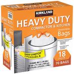 Kirkland 18 Gallon Kitchen Trash Bags, 70 Count