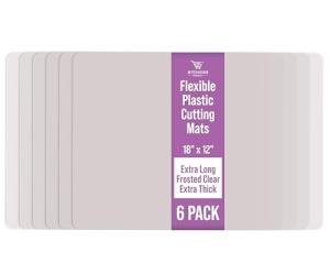 Thick Flexible Clear Plastic Cutting Mats, Set of 6