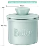 Porcelain Butter Crock with Spreader - LT Blue