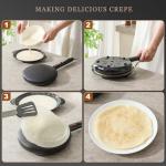 8-Inch Electric Crepe Maker with Non-Stick Coating