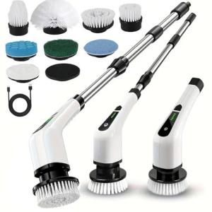 Cordless Electric Spin Scrubber with 8 Brush Heads