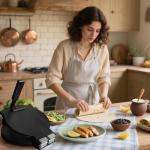 10-Inch Quesadilla Maker with Dough Cutter & Papers