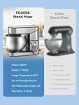 FOHERE 5.8 QT Stainless Steel Stand Mixer