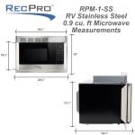 RecPro 1.0 Cu. Ft. RV Microwave - 900W