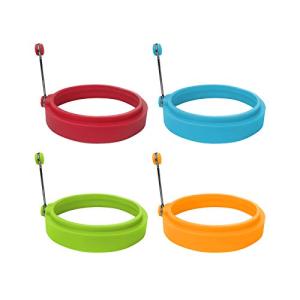 Silicone Egg Rings Set - 4 Colorful Molds
