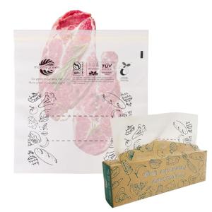 Moonygreen Compostable Resealable Freezer Bags, 50 Count