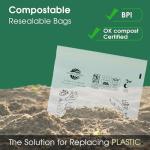 Moonygreen Compostable Resealable Freezer Bags, 50 Count