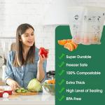 Moonygreen Compostable Resealable Freezer Bags, 50 Count