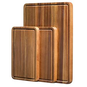 Set of 3 Wooden Cutting Boards with Handles